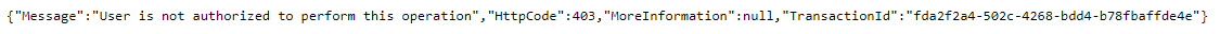 Typical error response